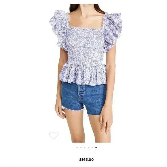 Love The Label Smocked Ruffle Square Neck Top - Picture 9 of 9